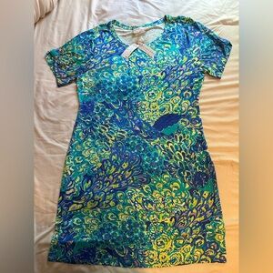 Philosophy Blue and‎ Green Sheath Mini Dress Resort Wear